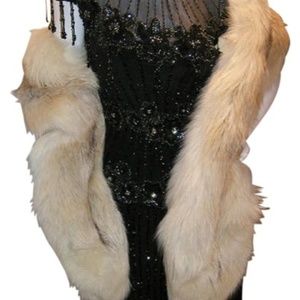 Natural Red FOX Double-Row Shawl